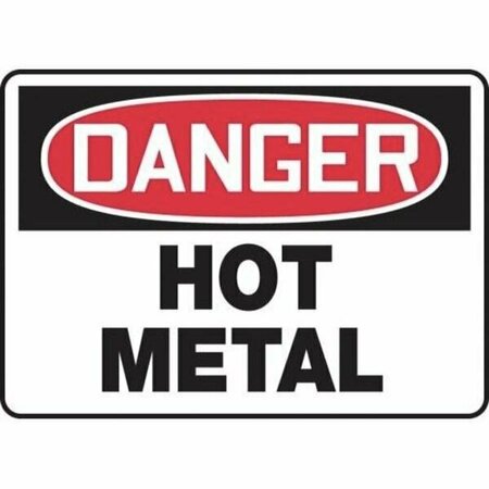 OSHA DANGER SAFETY SIGN HOT METAL MEQM170VS